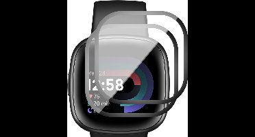 Screenprotector geschikt voor Fitbit Versa 4 / Sense 2 - PET Glasfolie Full Screen Protector - 2 Stuks