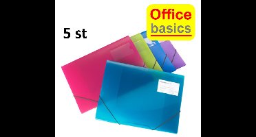 5 x Elastomap Office Basics - A4 - PP transparant - assorti
