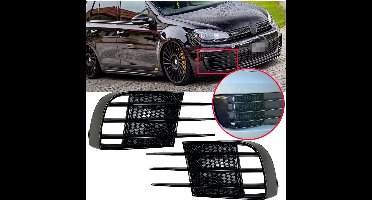Mistlamp Bumper Spoiler Geschikt Voor VW Golf 6 GTI / GTD Glans Zwart Canard