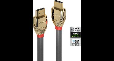 LINDY 37602 HDMI-kabel Aansluitkabel HDMI-A-stekker, HDMI-A-stekker 2.00 m Grijs 8K UHD