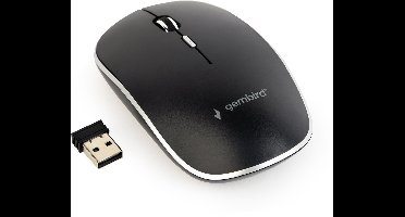 Gembird stille draadloze USB-A muis met 4 knoppen - 800-1600 DPI / zwart