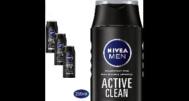 NIVEA MEN Active Clean Shampoo - 4 x 250 ml - Voordeelverpakking