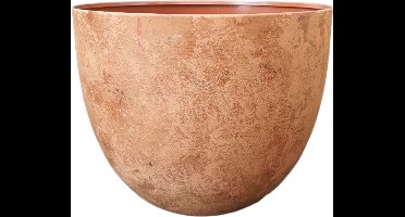 Mica Decorations 2STUKS ,Metalen bloempot bruin H19,5 x D24cm
