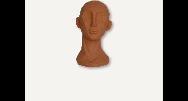 Present Time Ornament Face Art - Polyresin Terracotta Oranje - 14,7x15,4x24,5cm - Scandinavisch