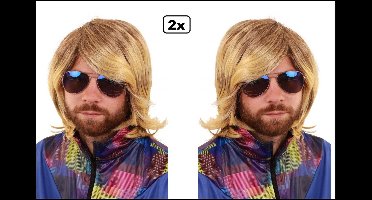2x Luxe Pruik Anton aus Tirol blond - Oktoberfest apres ski oostenrijk tirol zwitserland ski leraar bier feest biertje