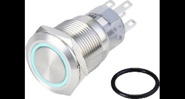 TRU COMPONENTS TC-10090952 LAS1-AGQ-11ZE/B/24V/S Vandalismebestendige druktoets 250 V/AC 3 A 1x aan/aan Continu Blauw I