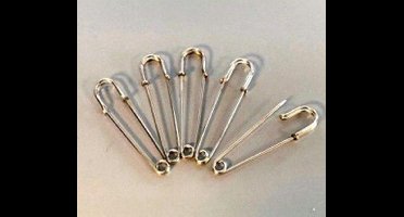 Hobby & Crafting Fun Brooch Pin - Platinum 75mm - 5 stuks