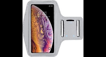 Sportarmband - Geschikt voor: Samsung Galaxy A23 / A24 / A25 hoesje - Sportband - Hardloop armband - Sport armband - Hardloop houder - Grijs