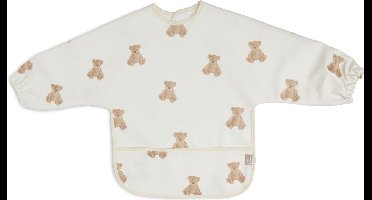Jollein - Slab Waterproof met mouw (Teddy Bear) - Polyester - Polyurethaan - Slabbetjes Baby - 40 cm