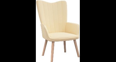 vidaXL - Relaxstoel - fluweel - crèmewit