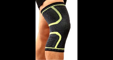 New Age Devi - Kniebrace Kniebandage - Zwart / Geel - maat XL