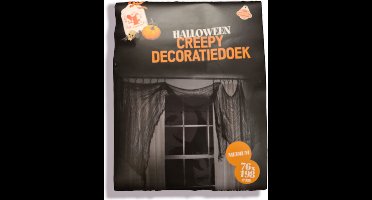 Creepy cloth zwart 76×198, feestdecoratie, halloweendecoratie, Kindercrea