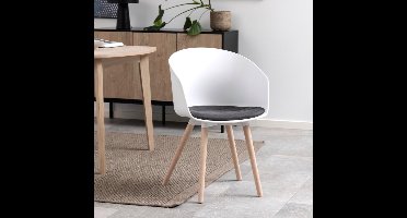 Sohome Eetkamerstoel 'Moon' houtlook, kleur wit