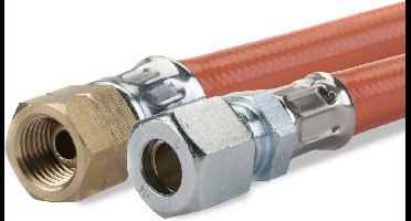 Gimeg Gasslang pvc 1/4 inch links x 8/10 mm 60 cm - Gasslangen - Oranje