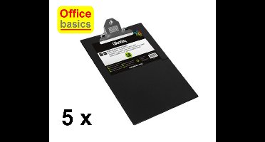 5 x klembord Classic Office Basics - A4 - kunststof zwart