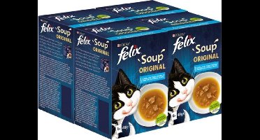 4x Felix - Vis Selectie - Kattensoep - 6x48g