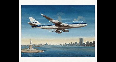 Thijs Postma - TP Aviation Art - Poster - Boeing 747-400 KLM Boven Manhattan - 40x50cm