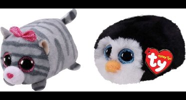 Ty - Knuffel - Teeny Ty's - Cassie Mouse & Waddles Penguin