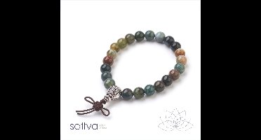 Sattva | INNER PEACE | Kralen elastische armband Mala 8mm INDIAN AGAAT Innerlijke rust & bewustzijn