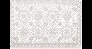 Unique Living | Placemat Floral | Rechthoekig | Polyester | Beige | 30x45cm