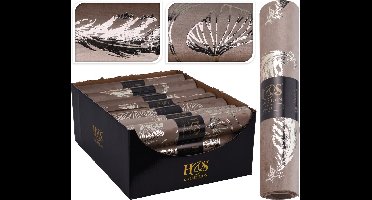 Loper tafel Velvet beige champagne - 28 x 150 cm - Tafelloper - Kerstmis - Blaadjes - Decostof
