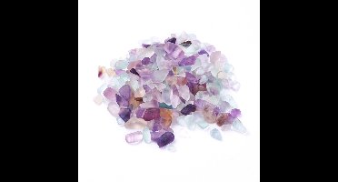 Sattva Rocks | Velours kado zakje met 100 gram FLUORIET steentjes (6-19mm) ZELFVERTROUWEN & STRUCTUUR