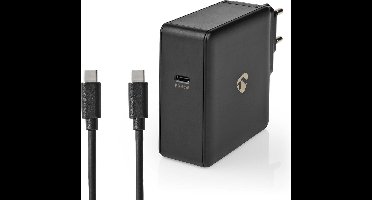 Nedis Oplader - 3,0 A / 3,25 A - Outputs: 1 - Poorttype: 1x USB-C™ - USB Type-C™ (Los) Kabel - 3.00 m - 15 / 27 / 36 / 45 / 65 W - Automatische Voltage Selectie
