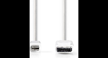 Nedis Mini DisplayPort-Kabel - DisplayPort 1.2 - Mini-DisplayPort Male - DisplayPort Male - 21.6 Gbps - Vernikkeld - 2.00 m - Rond - PVC - Wit - Envelop