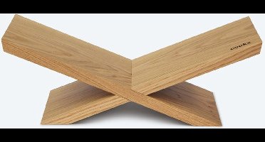 COOKX - Eikenhouten Boekenstandaard - Natuurkleur Eik - X-vormig - Boekenhouder/ Boekensteun