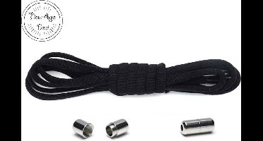 Schoenveter - Zwart - Zwarte schoenveters - Schoenveter met magneetsluiting - Magnetische Schoenveters