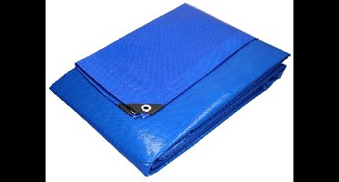 Dekzeil met zeilogen 6x12 m 260g/m² in blauw gemaakt van PE