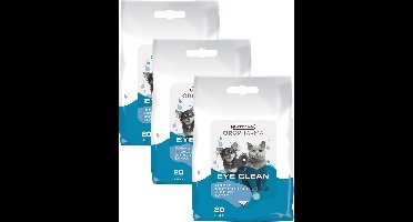 Versele-Laga Oropharma Eye Clean Cat & Dog Oogdoekjes - Oogverzorgingsmiddel - 3 x 20 stuks