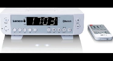 Lenco Keukenradio - FM Radio met Bluetooth - LED scherm en Timer functie - KCR-100WH - Wit
