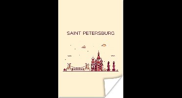 Poster Rusland - St. Petersburg - Skyline - 20x30 cm