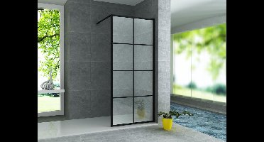 Bally Beko Douchewand Met Mat Zwart Raster 900x2000mm