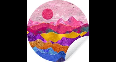 WallCircle - Muurstickers - Behangcirkel - Bi - Pride - Goud - 100x100 cm - Muurcirkel - Zelfklevend - Ronde Behangsticker XXL