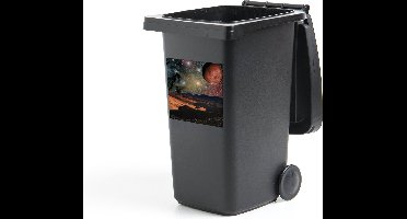 Container sticker een planeetoppervlak met sterren en planeten - 40x40 cm - Kliko sticker