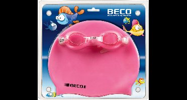 BECO kinder zwembril met badmuts - roze - starter set