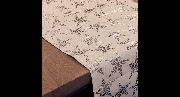Unique Living | Tafelloper Stars 42x150cm natural/champagne