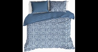 De Witte Lietaer Dekbedovertrek Katoen Satijn Henna - Tweepersoons - 200 x 200/220 cm - Blauw