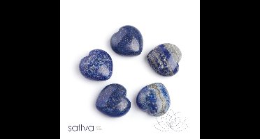 Sattva Rocks | CLARITY | Lapis Lazuli edelsteen hart ±30x30x15mm in kado zakje
