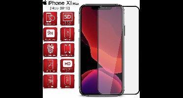 Ntech Screenprotector Full Cover Screenprotector - Geschikt voor iPhone 11 Pro Max - Zwart
