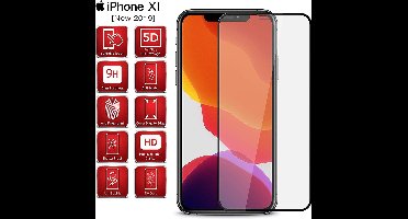 Ntech Screenprotector Full Cover Screenprotector voor Geschikt voor iPhone 11 Pro - Zwart