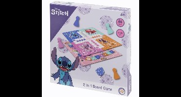Lilo & Stitch Bordspel - 2 in 1 Bordspel - Familiespel - Bordspel - Vanaf 4 jaar -Lilo & Stitch Tweedelig Bordspel
