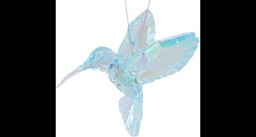 Housevitamin - Kerstversiering - Kersthanger Kolibrie - Acryl - Blauw - 9,5x7x9 cm