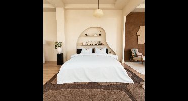 Kayori Otsu Dekbedovertrek Katoensatijn - 140x200-220 + 1 sloop - Eenpersoons - Hotelkwaliteit - Wit