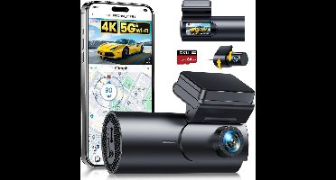 RVV® Dashcam Voor en Achter - Dashcam - Parkeermonitor - Nachtzicht - App-bediening- zwart- 3cm x 10cm x 4cm