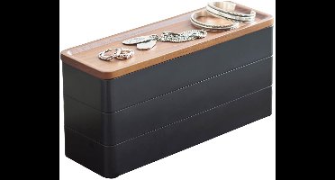 Yamazaki Sieradendoos - 3 niveaus en deksel - Rin - Zwart