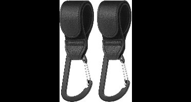 Universele Leren Buggy Haak 2 Stuks - Duurzame Klapclips met Antislip Velcro - Handige Haken voor Winkel- en Schoudertassen