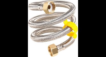 Flexibele Gevlochten RVS Waterslang 120CM - Universele Aansluiting G 1/2 "x G 1/2" voor Kraan en Toilet